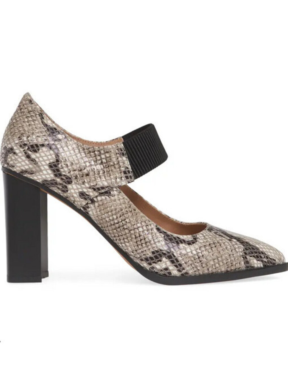 Linea Paolo Sanae2 Python Print Leather Mary Jane Block Heel Pumps Womens 6 M